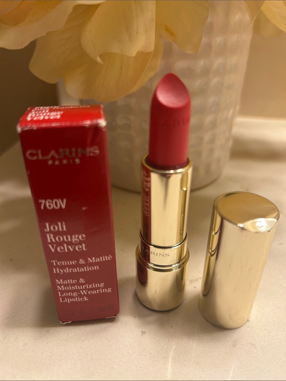 Clarins Velvet Lipstick 760V in Rich Rose Pink